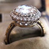 Vintage Crystal Wedding Engagement Ring 925 Silver Women Jewelry