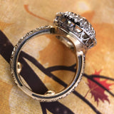 Vintage Crystal Wedding Engagement Ring 925 Silver Women Jewelry