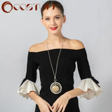 Vintage Statement Necklace Round Pendant Jewelry for Women