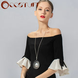 Vintage Statement Necklace Round Pendant Jewelry for Women