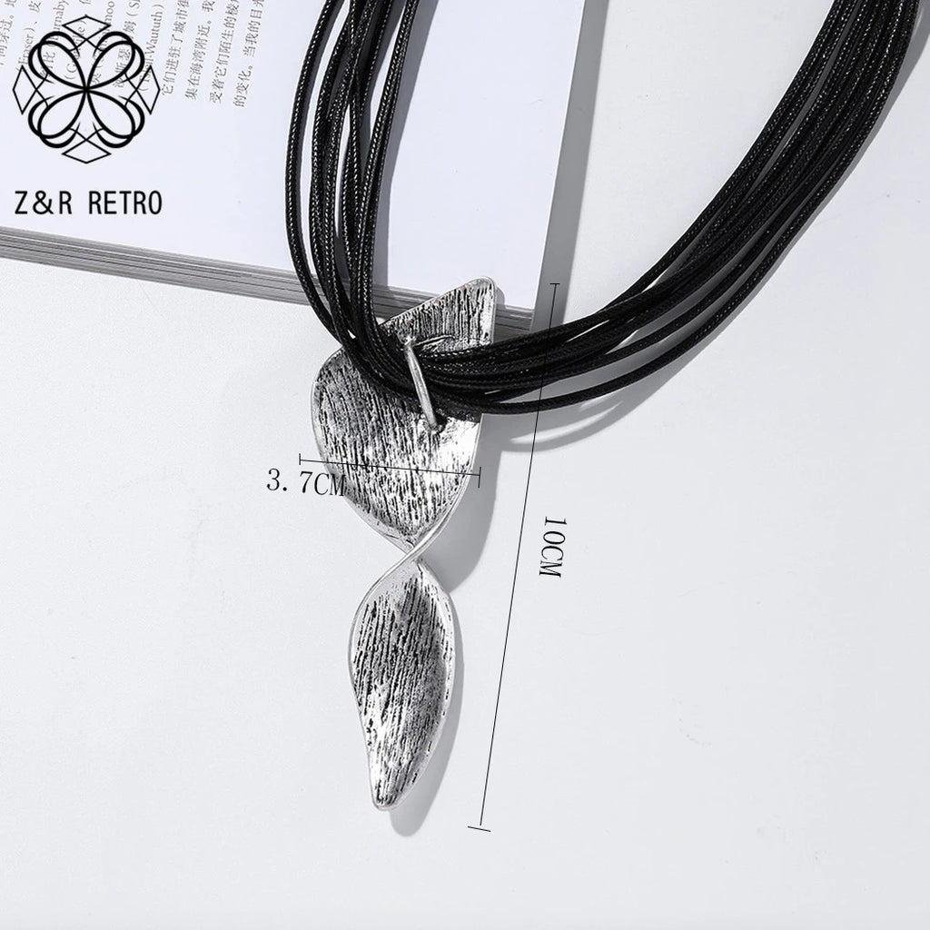 Vintage Twisted Suspension Pendants Choker Necklace Costume Jewelry