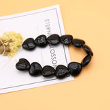Vintage Agate Heart Pendant Necklace Women Punk Hip Hop Bracelet Bead Chain Jewe