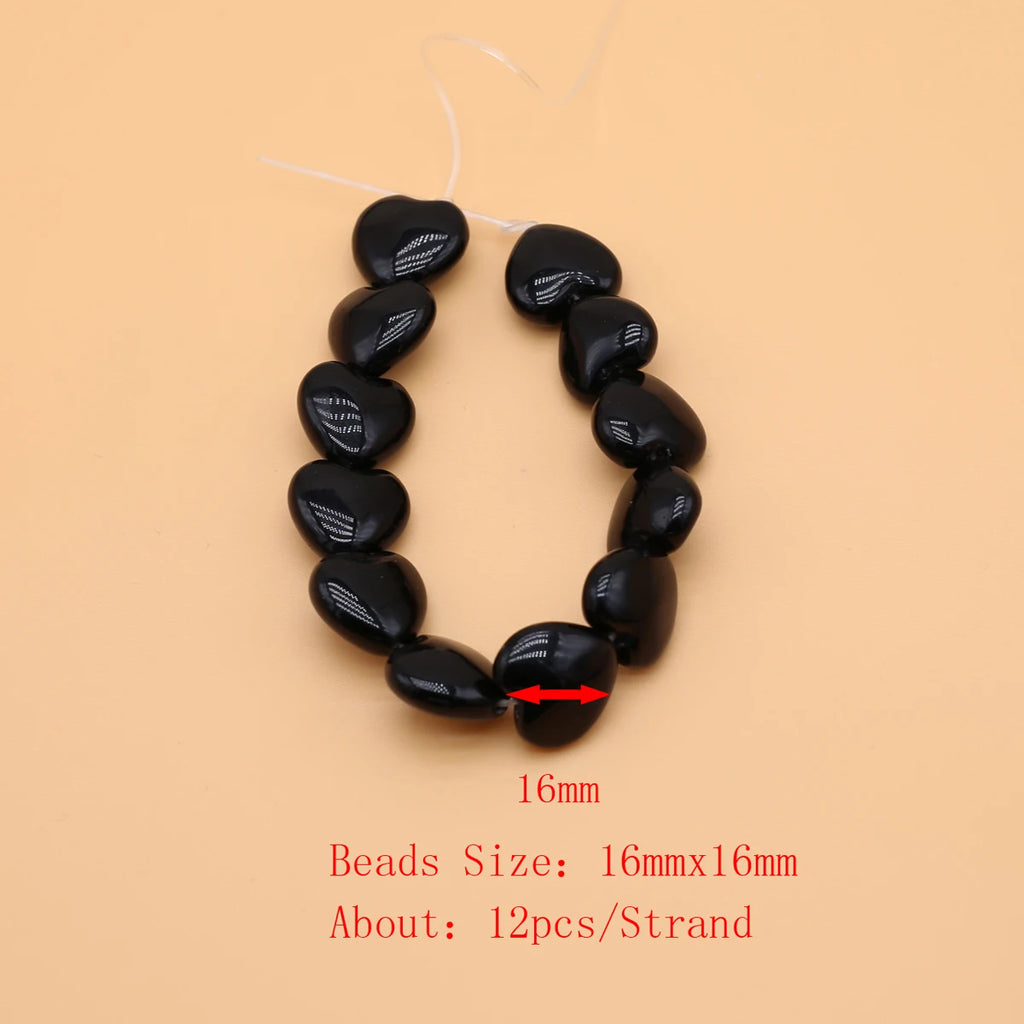 Vintage Agate Heart Pendant Necklace Women Punk Hip Hop Bracelet Bead Chain Jewe