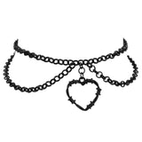 Vintage Barbed Wire Chokers Necklace Heart Pendant Earrings