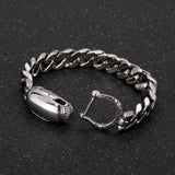 Vintage Bracelet Lock High Stainless Steel Men's Punk Boiled Smooth Link Chain