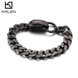 Vintage Bracelet Lock High Stainless Steel Men's Punk Boiled Smooth Link Chain