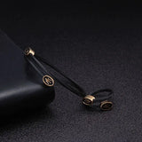 Vintage Chain Link Hexagon Charm Stainless Steel Bangle