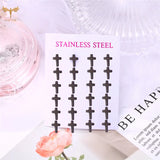 Vintage Cross Earrings Christian Jewelry Stainless Steel Stud