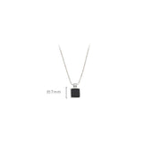 Vintage Crystal Square Pendant Necklace Women Kpop Retro Zircon Charms Box Chain