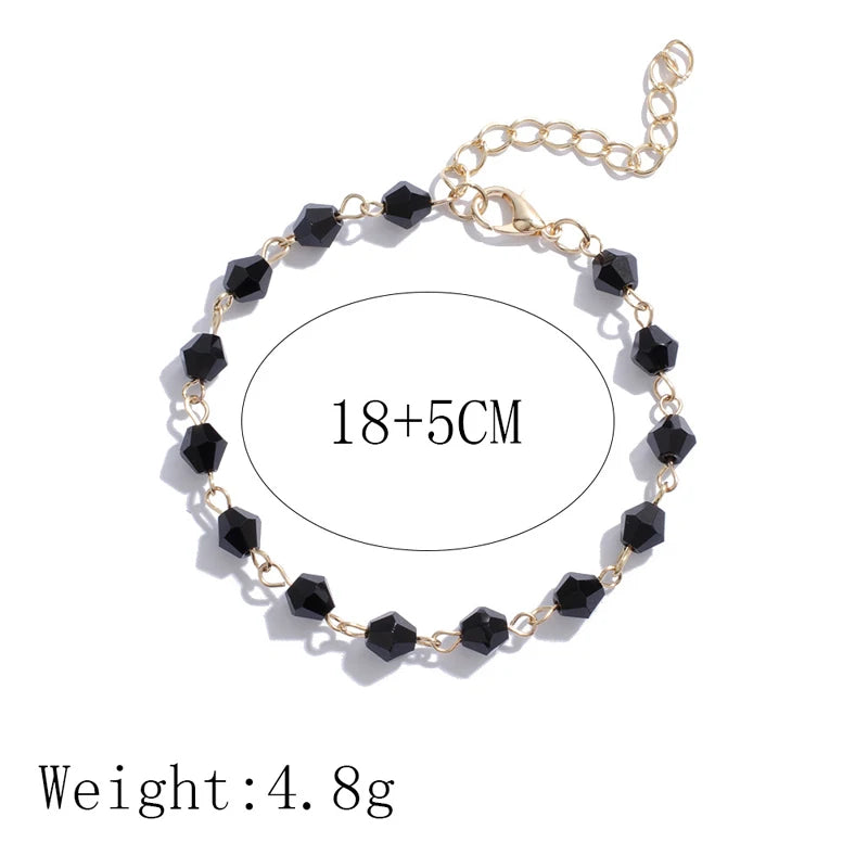 Vintage Crystal Stone Beads Charms Beach Anklet For Women