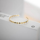 Adjustable Geometric Enamel Bangle Stainless Steel Waterproof Jewelry