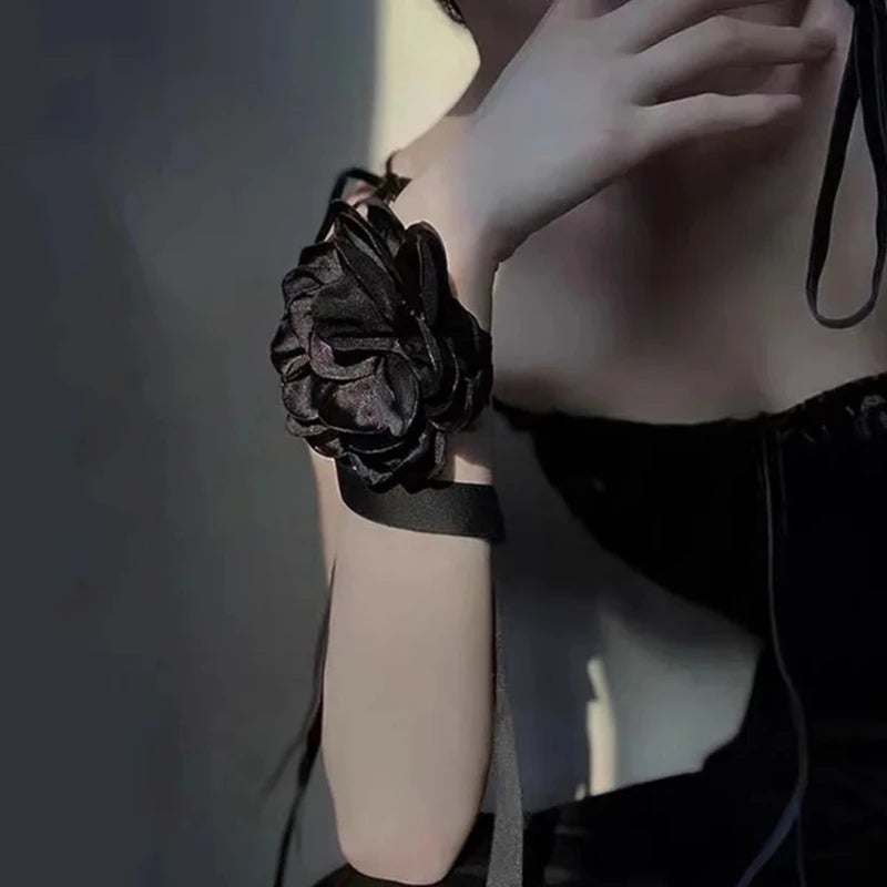 Vintage Flower Choker Necklace Gothic Dark Girl Collar Necklace