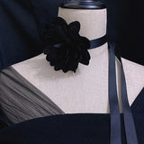 Vintage Flower Choker Necklace Gothic Dark Girl Collar Necklace
