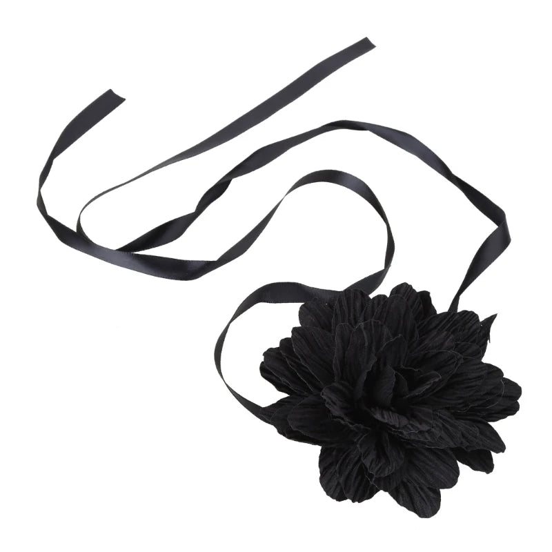 Vintage Flower Choker Necklace Gothic Dark Girl Collar Necklace