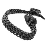 Vintage Lion Head Stainless Steel Bracelet Men 12mm Wide Link