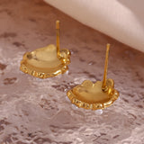 Vintage Oval Shape Pearl Portrait Stud Earring Jewelry For Ladies