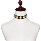 Vintage PU Leather Round Rivet Choker Collar Necklace