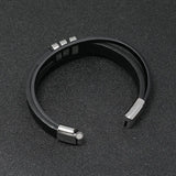 Vintage PU Stainless Steel Men's Leather Bracelet with Magnet Clasp
