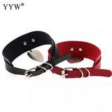 Vintage Punk Heart Choker Collar Leather Necklace for Women Girls