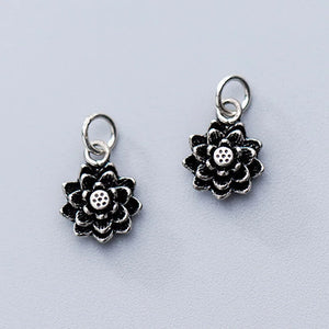 Small Flower Charms 10mm 925 Silver Pendants for Jewelry Making