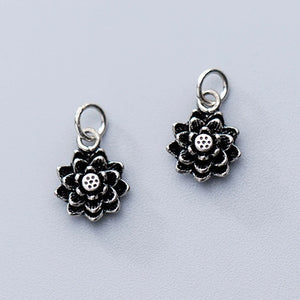 Small Flower Charms 10mm 925 Silver Pendants for Jewelry Making