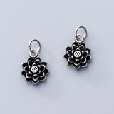 Small Flower Charms 10mm 925 Silver Pendants for Jewelry Making