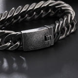 Vintage Stainless Steel Bracelet Men 12/15MM Thick Chain Link Mens Bracelets