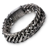 Vintage Stainless Steel Bracelet Men 12/15MM Thick Chain Link Mens Bracelets