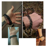 Vintage Stainless Steel Bracelet Men 12/15MM Thick Chain Link Mens Bracelets