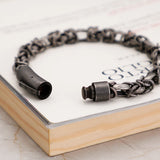 Vintage Stainless Steel Gothic mens Link chain bracelet 8mm