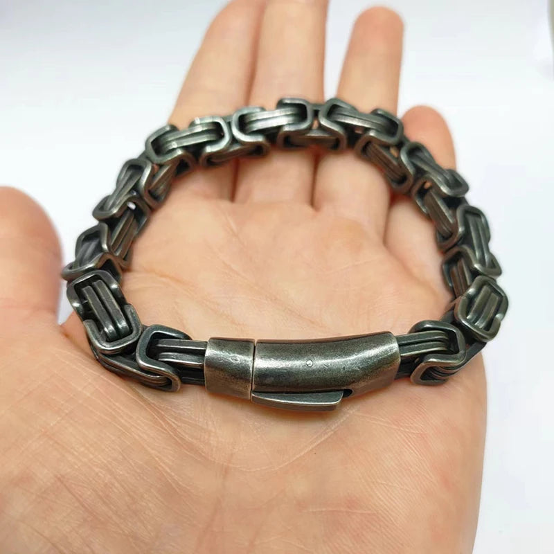 Vintage Stainless Steel Men Bracelet Chain Link
