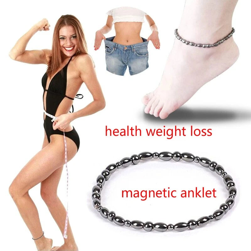 Vintage Hematite Magnetic Anklet for Health Weight Loss
