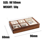 Vintage Walnut Wood Personalized Jewelry Box Necklace Ring Display