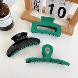 Vintage Green Geometric Acetate Hair Clips Claw for Women Hairpin