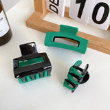 Vintage Green Geometric Acetate Hair Clips Claw for Women Hairpin
