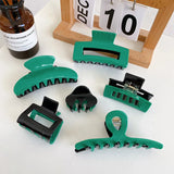 Vintage Green Geometric Acetate Hair Clips Claw for Women Hairpin