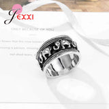 Vintage 925 Sterling Silver Elephant Shape Engagement Rings For Wedding