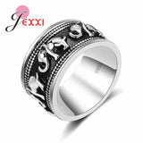 Vintage 925 Sterling Silver Elephant Shape Engagement Rings For Wedding