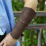 Vintage Leather Wide Cuff Men'S Bracelet Punk Bangle Wristbands