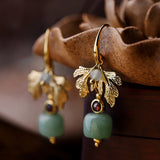 Vintage Cloisonne Flower Drop Earrings Ethnic Jewelry