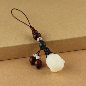 Vintage Bodhizi Tulip Keychain Key Ring Mobile Phone Pendant