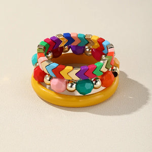 Vintage Bohemia Beads Bracelets Bangle Set Women 3Pcs/Set
