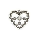 Boho Charms Heart Oval Carved Silver Pendants DIY Necklace