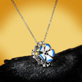 Vintage Bohemian Pendant Necklace Women Enamel Flower Petal Leaf Dangle Earrings