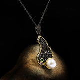 Boho Style Necklace Zircon Pearl Pendant Chain Jewelry