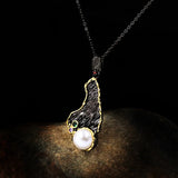 Boho Style Necklace Zircon Pearl Pendant Chain Jewelry