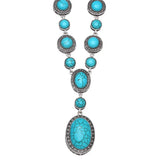 Bohemia Oval Turquoise Necklace Women's Metal Jewelry