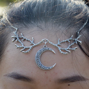 Boho Hair Jewelry Crescent Moon Head Chain for Women