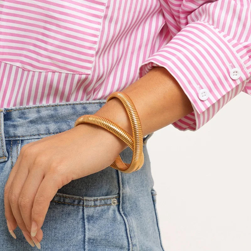 Spiral Shaped Punk Bracelet for Women