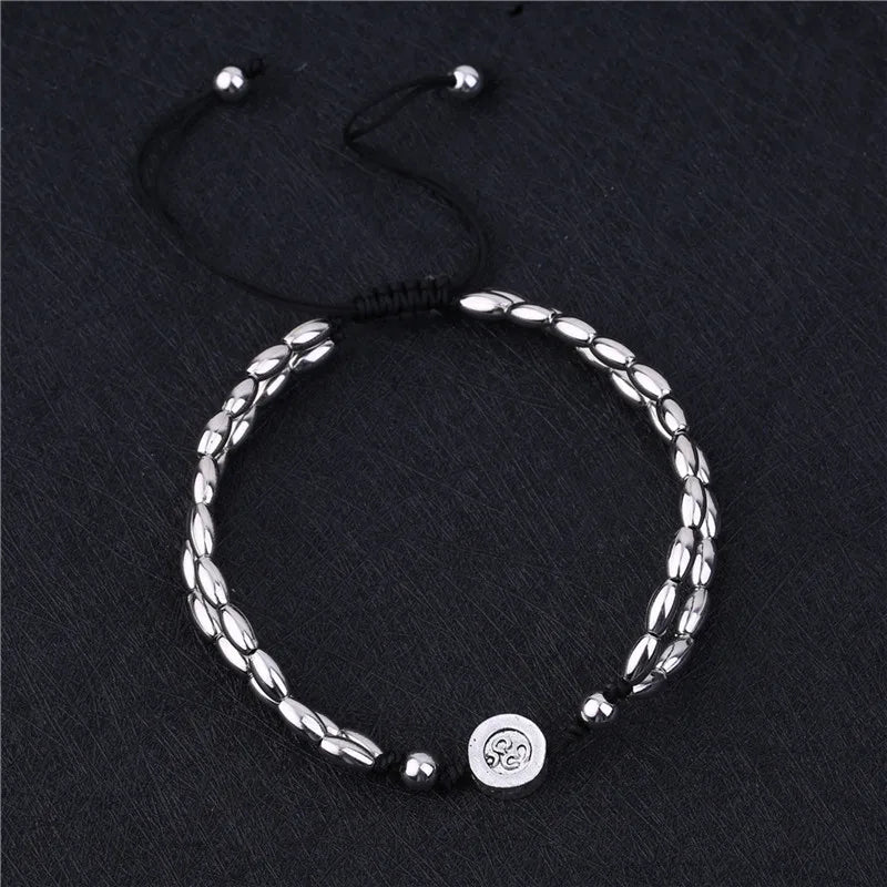 Vintage Retro OM Anklet Bracelet for Women Girls Ankle Leg Silver Chain Charm